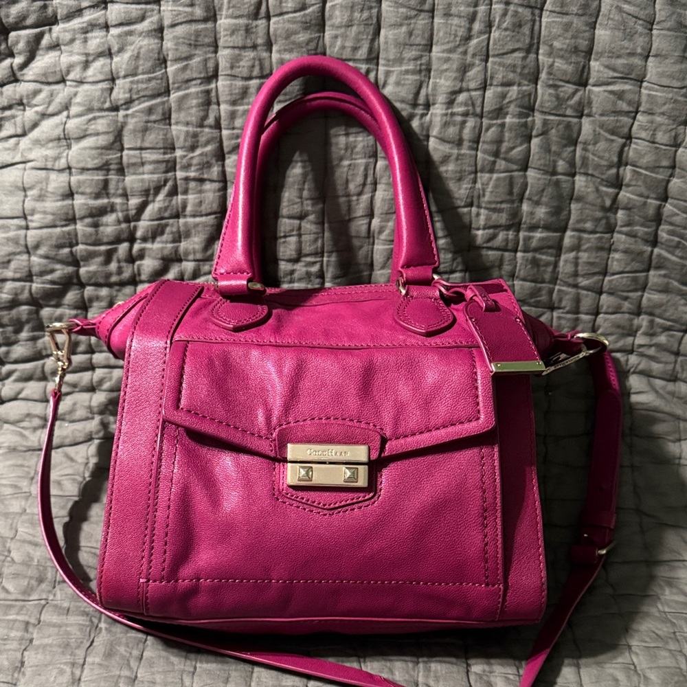 Cole Haan Magenta Leather Satchel